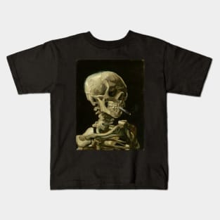 Vincent Van Gogh Skeleton Smoking Kids T-Shirt